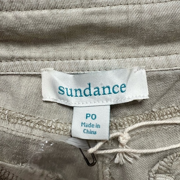 Sundance Quinn Button Front Linen Blend Slouchy Beige Pants Sz 0 Petite Boho - Picture 7 of 8